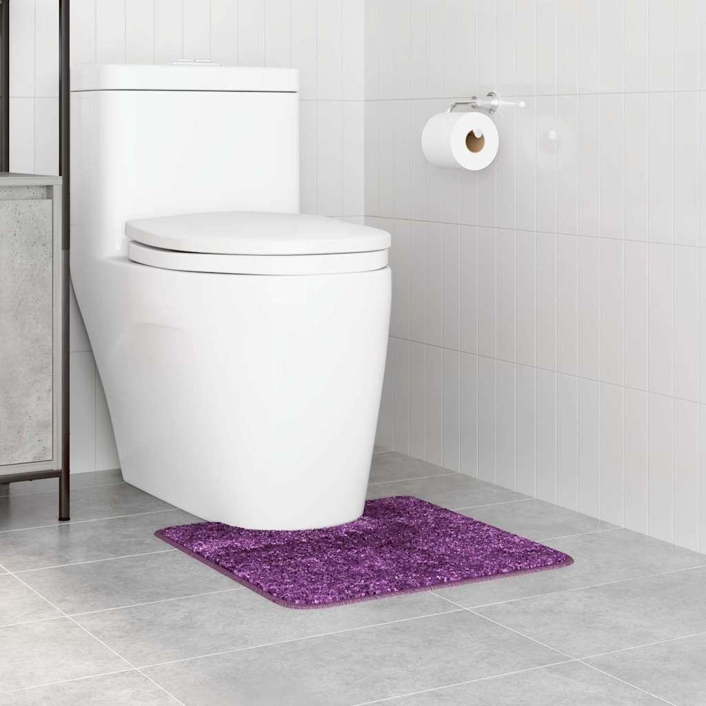 Anti-slip Bath Mat with Toilet Cut Purple 50 x 50 cm PP