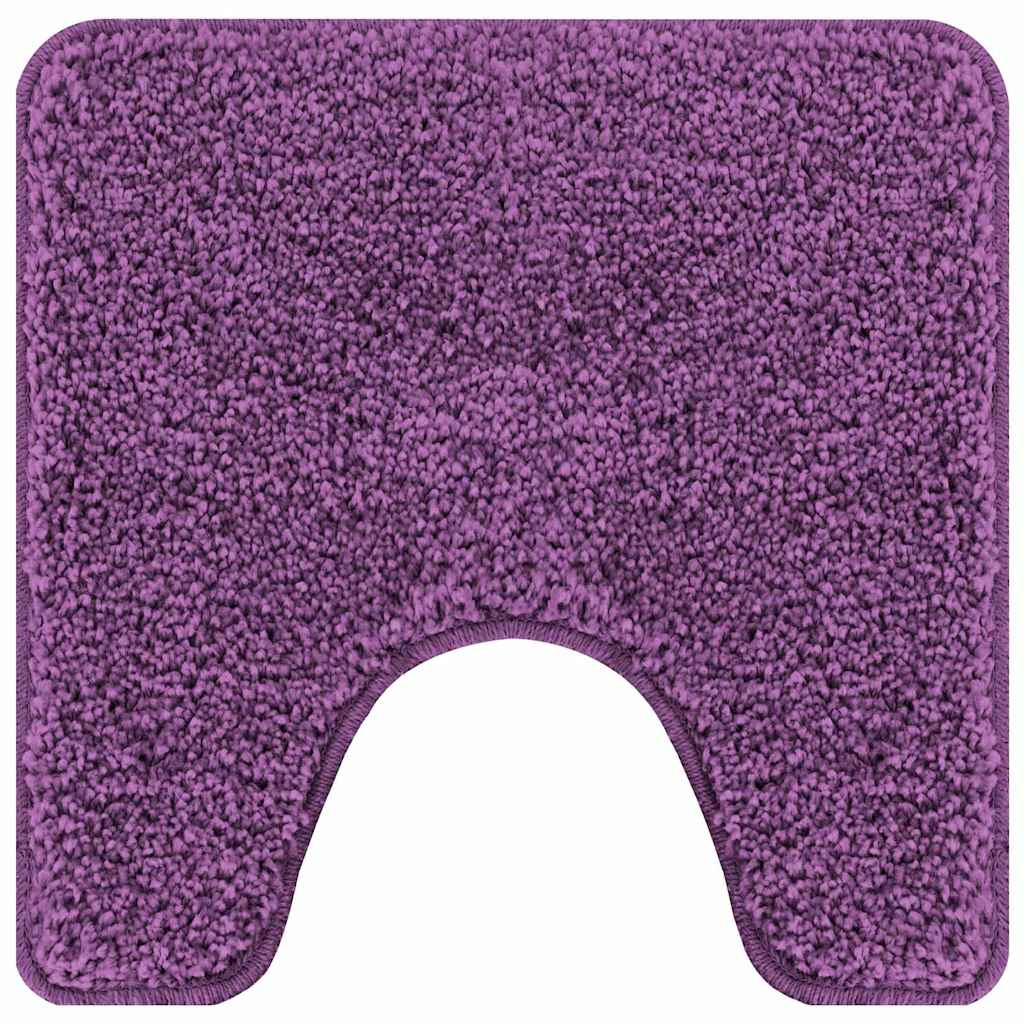 Anti-slip Bath Mat with Toilet Cut Purple 50 x 50 cm PP