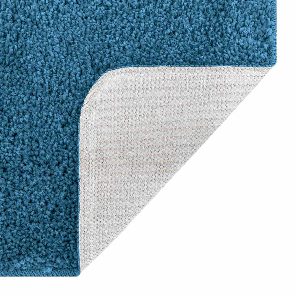 Anti-slip Bath Mat with Toilet Cut Blue 50 x 50 cm PP