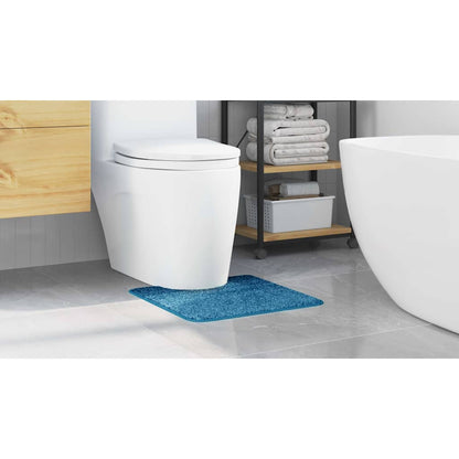 Anti-slip Bath Mat with Toilet Cut Blue 50 x 50 cm PP