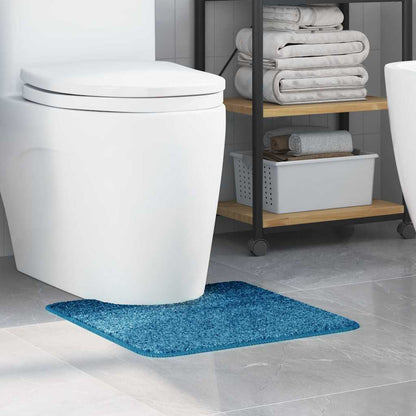 Anti-slip Bath Mat with Toilet Cut Blue 50 x 50 cm PP