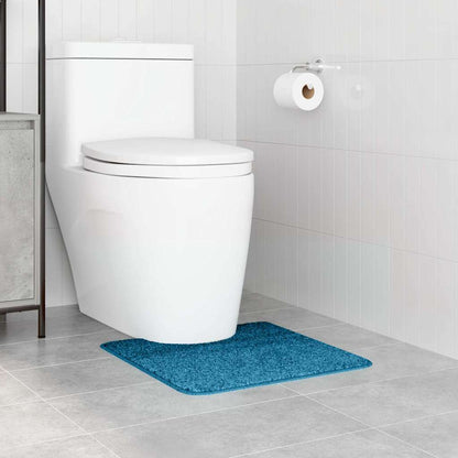 Anti-slip Bath Mat with Toilet Cut Blue 50 x 50 cm PP