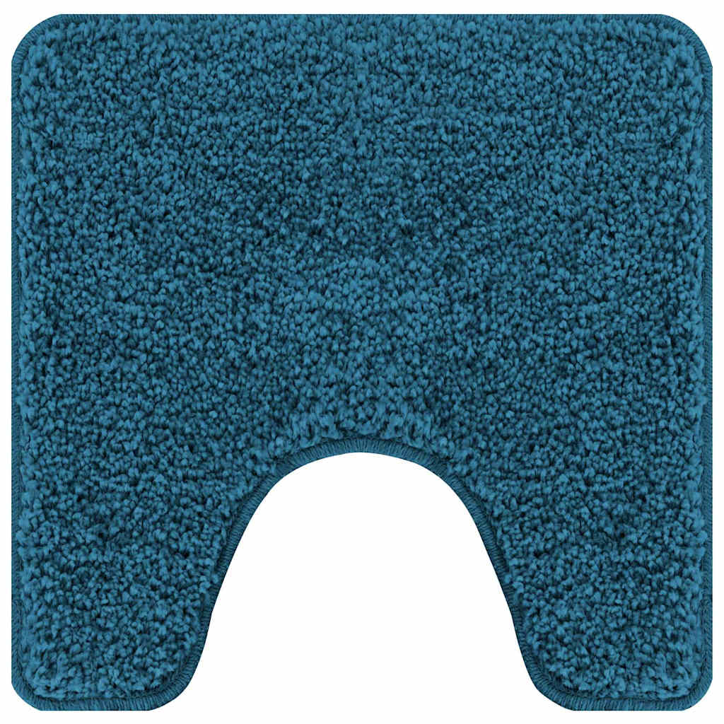 Anti-slip Bath Mat with Toilet Cut Blue 50 x 50 cm PP