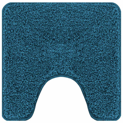 Anti-slip Bath Mat with Toilet Cut Blue 50 x 50 cm PP