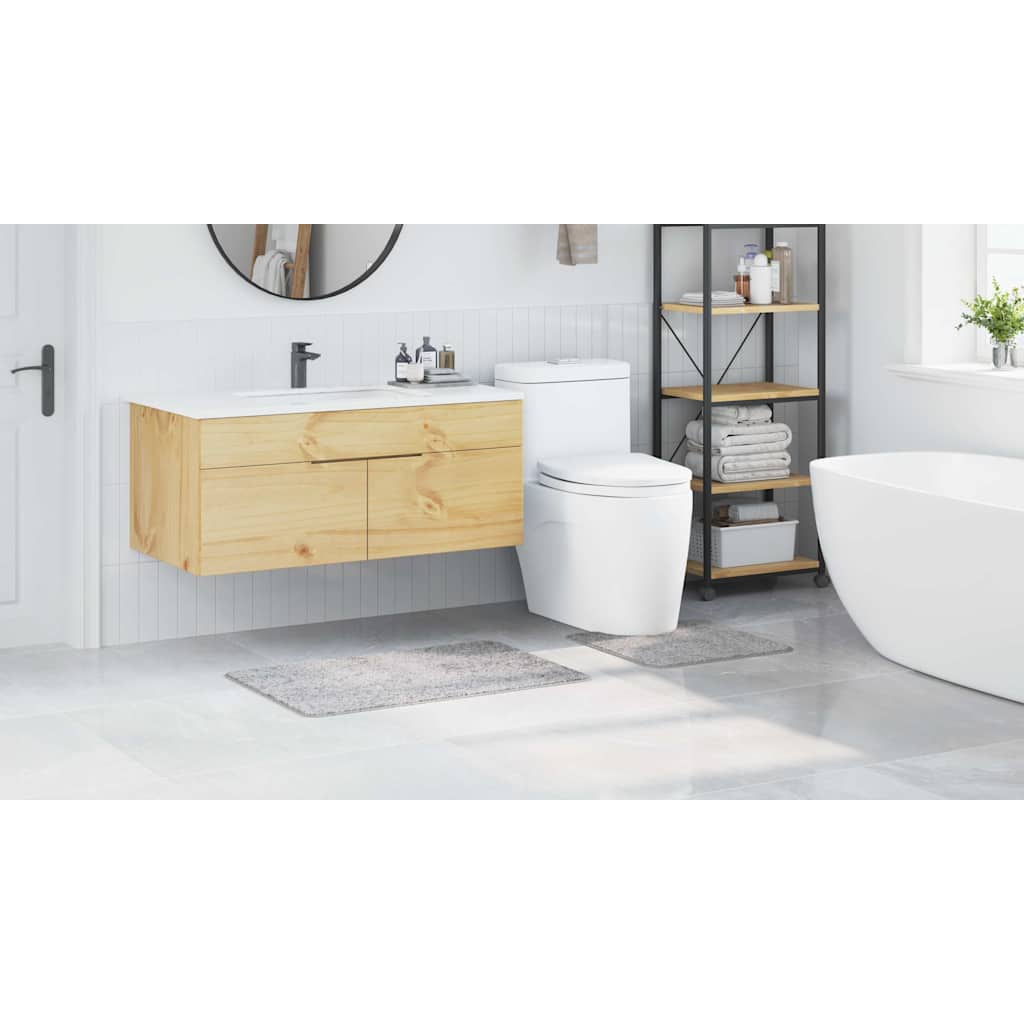 Anti-slip Bath Mat Set 2 pcs Grey PP