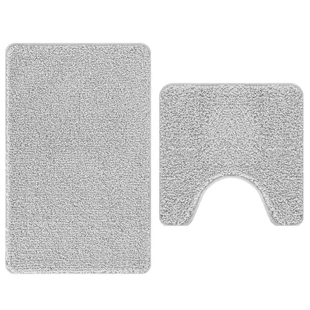 Anti-slip Bath Mat Set 2 pcs Grey PP