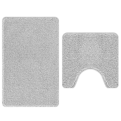 Anti-slip Bath Mat Set 2 pcs Grey PP