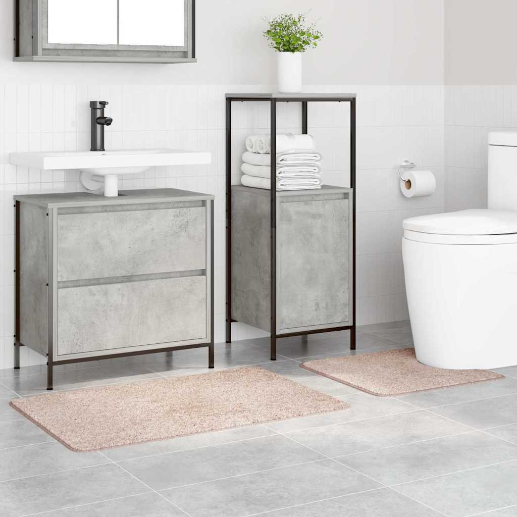 Anti-slip Bath Mat Set 2 pcs Cream PP