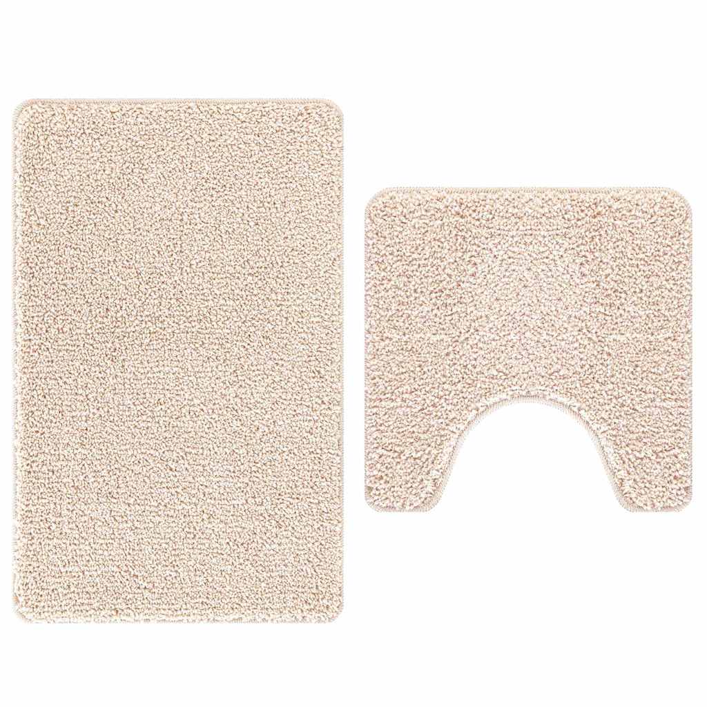 Anti-slip Bath Mat Set 2 pcs Cream PP