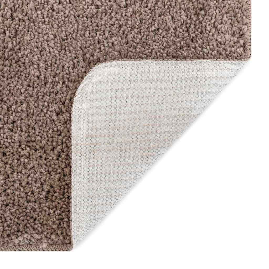 Anti-slip Bath Mat Set 2 pcs Brown PP