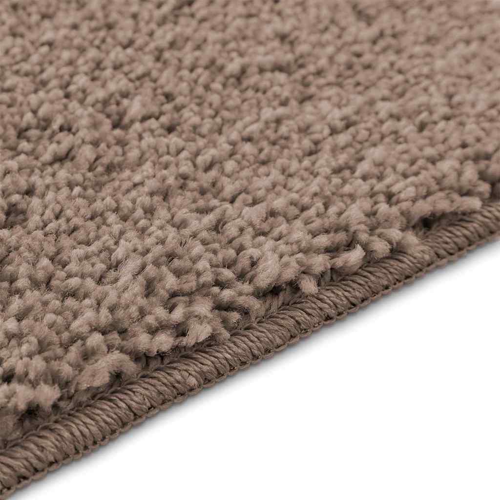Anti-slip Bath Mat Set 2 pcs Brown PP