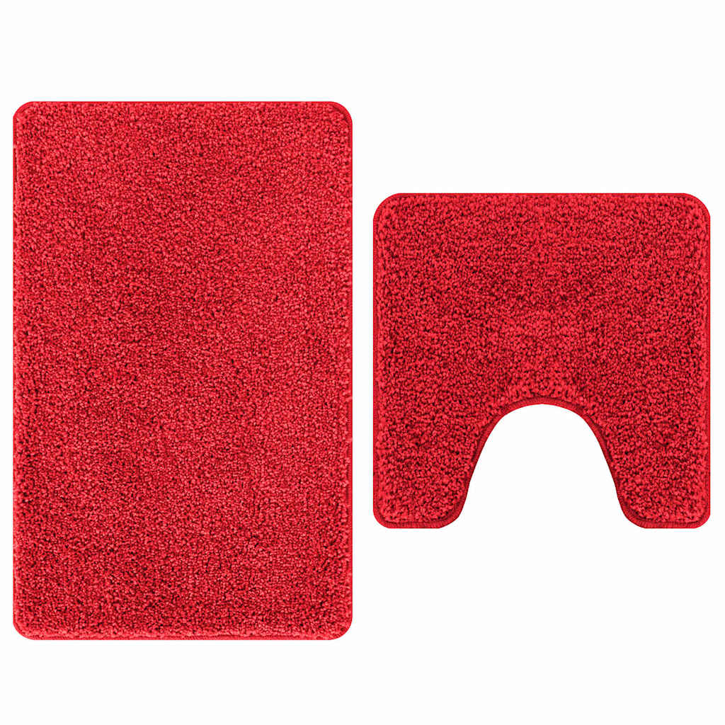 Anti-slip Bath Mat Set 2 pcs Red PP