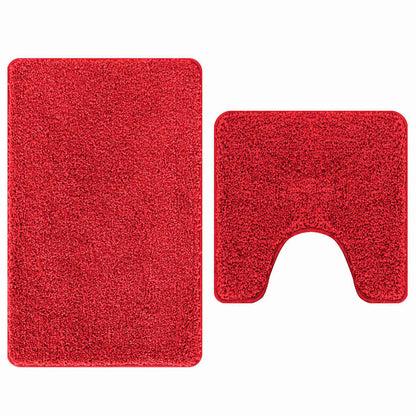 Anti-slip Bath Mat Set 2 pcs Red PP