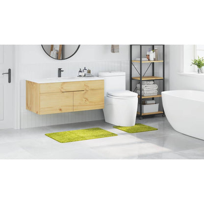 Anti-slip Bath Mat Set 2 pcs Green PP