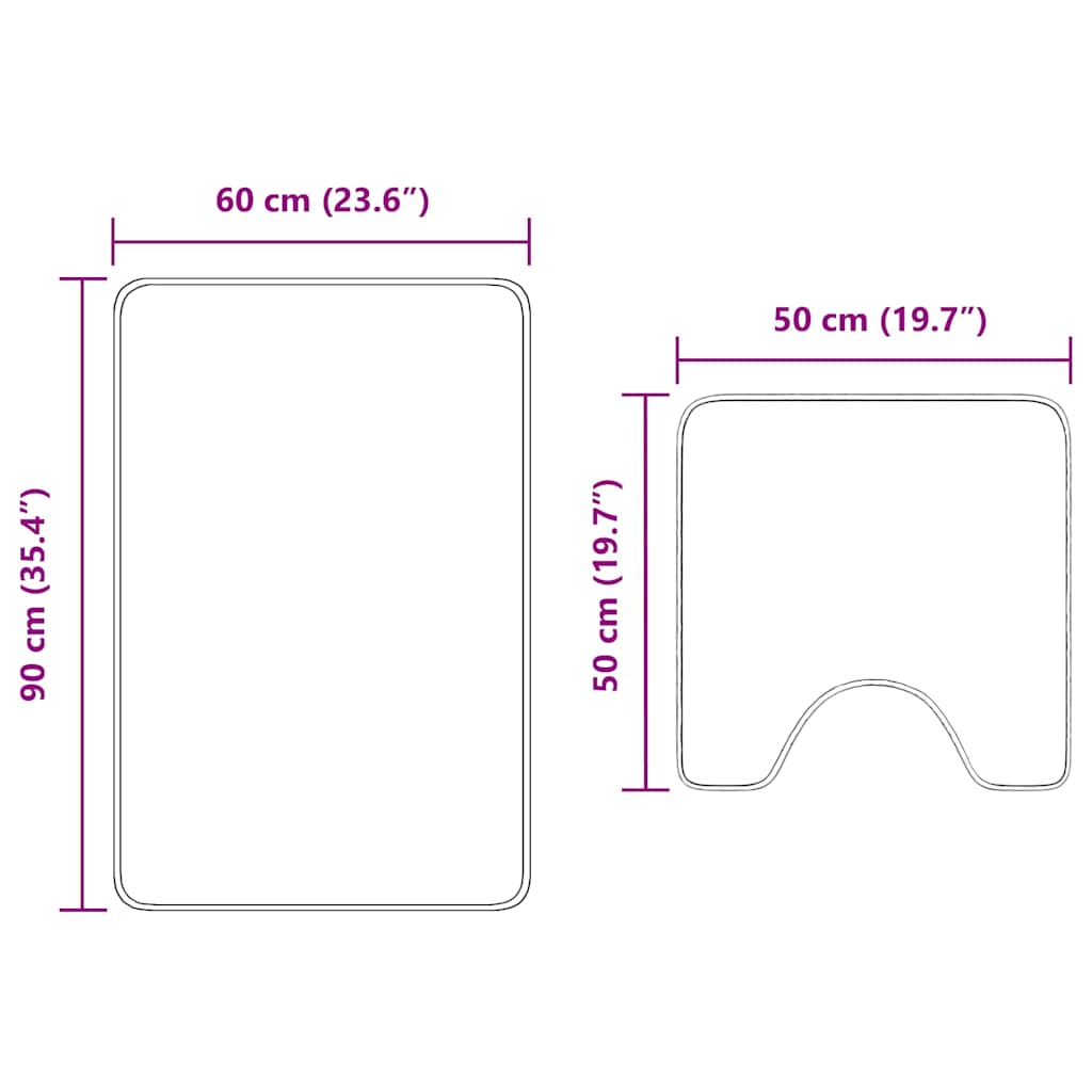 Anti-slip Bath Mat Set 2 pcs Green PP