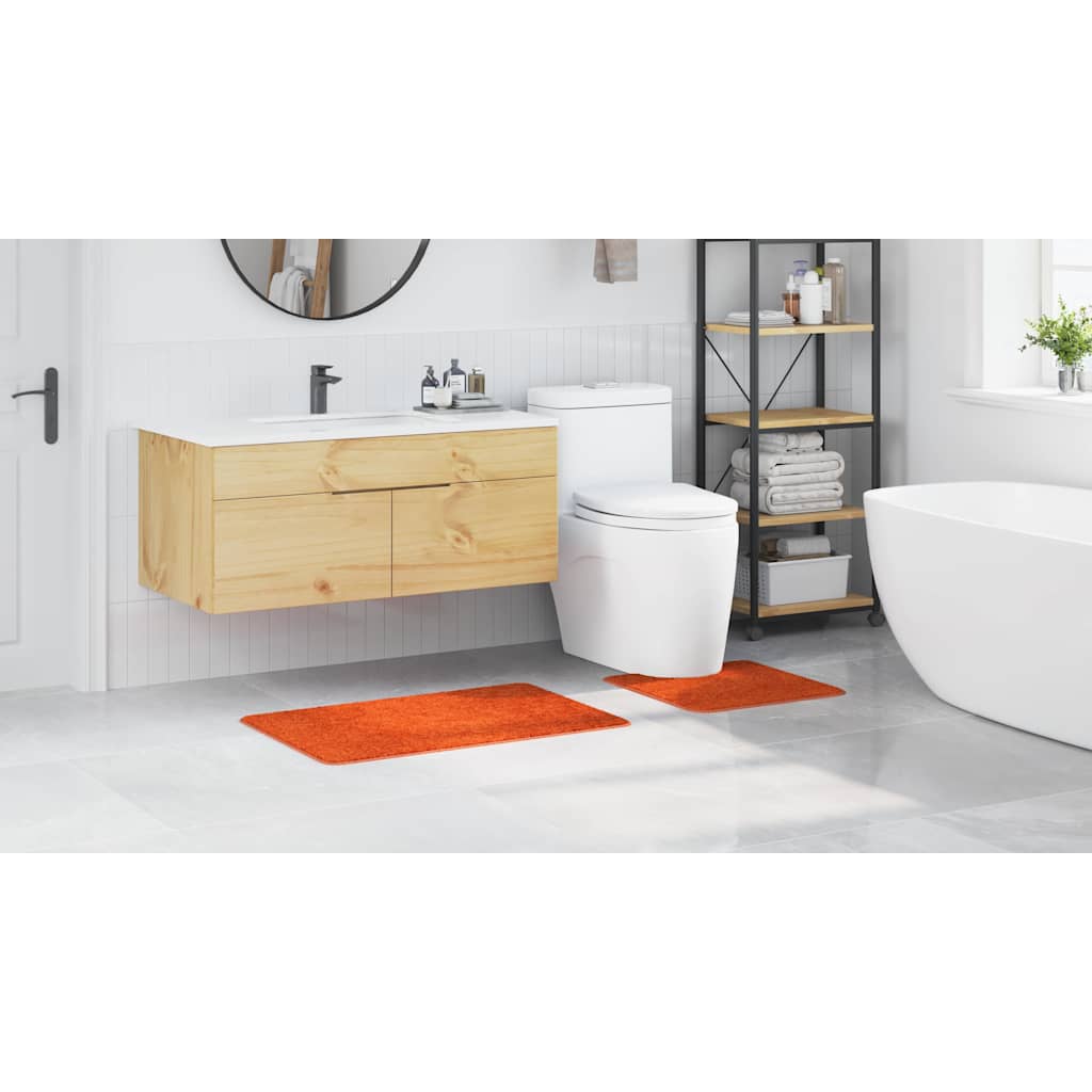 Anti-slip Bath Mat Set 2 pcs Orange PP