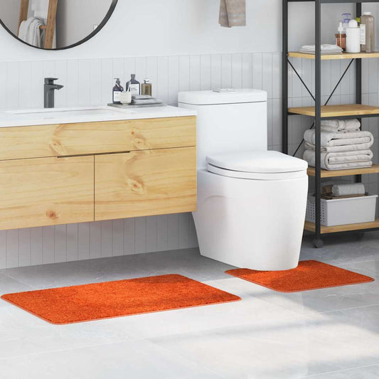 Anti-slip Bath Mat Set 2 pcs Orange PP