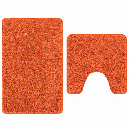 Anti-slip Bath Mat Set 2 pcs Orange PP