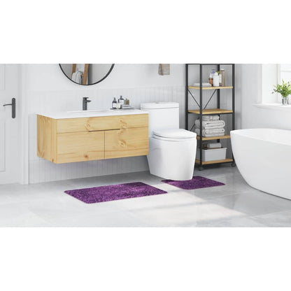 Anti-slip Bath Mat Set 2 pcs Purple PP