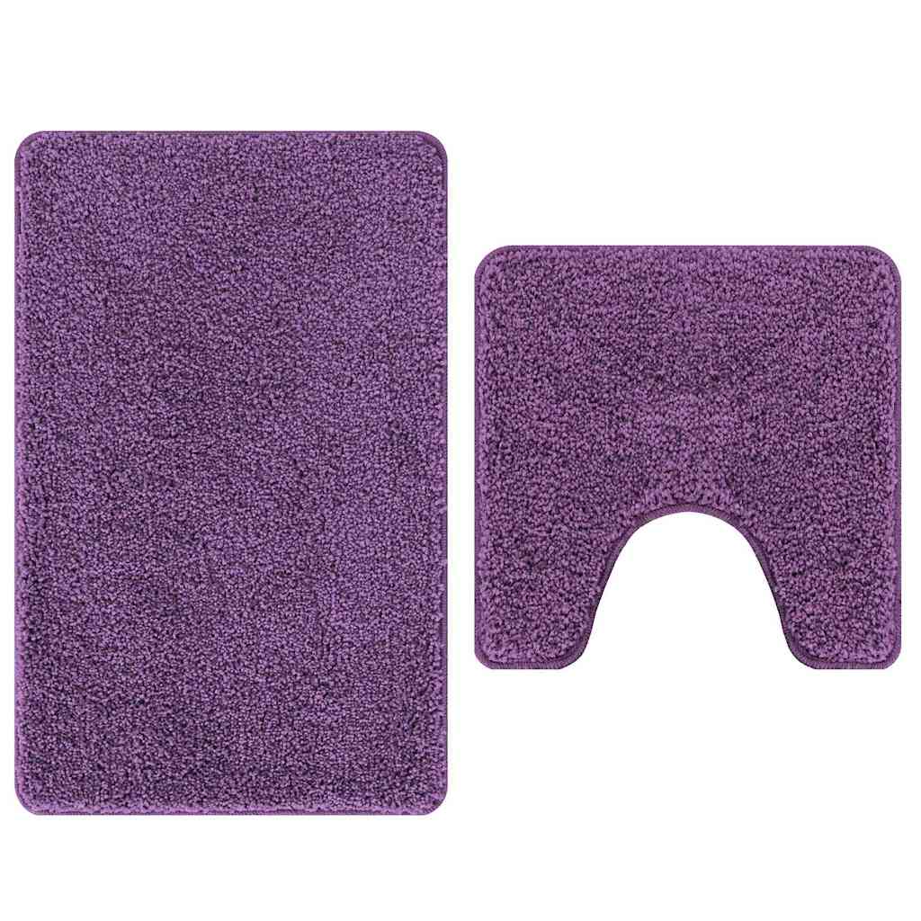 Anti-slip Bath Mat Set 2 pcs Purple PP