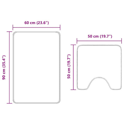 Anti-slip Bath Mat Set 2 pcs Purple PP