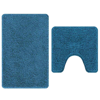 Anti-slip Bath Mat Set 2 pcs Blue PP