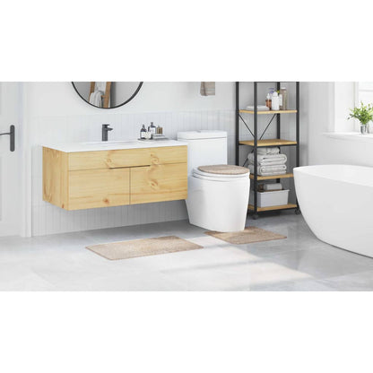 Anti-slip Bath Mat Set 3 pcs Cream 50 x 50 cm PP