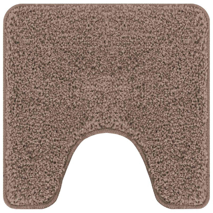 Anti-slip Bath Mat Set 3 pcs Brown PP