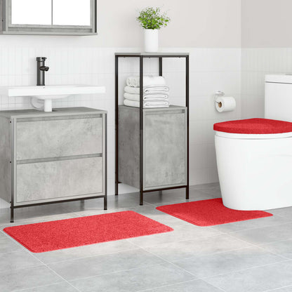 Anti-slip Bath Mat Set 3 pcs Red PP