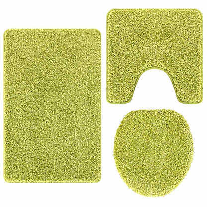 Anti-slip Bath Mat Set 3 pcs Green 50 x 50 cm PP