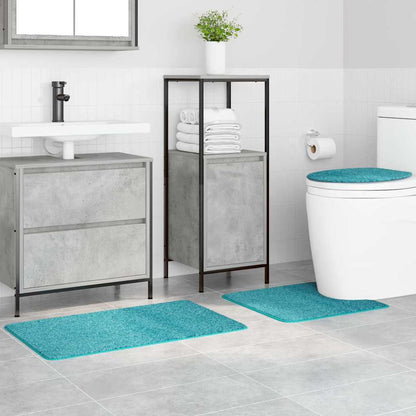 Anti-slip Bath Mat Set 3 pcs Turquoise 50 x 50 cm PP