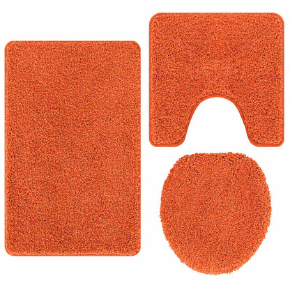 Anti-slip Bath Mat Set 3 pcs Orange 50 x 50 cm PP