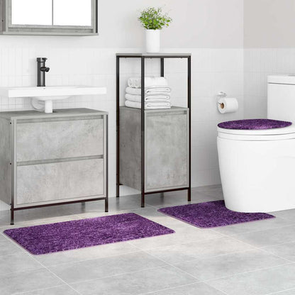 Anti-slip Bath Mat Set 3 pcs Purple 50 x 50 cm PP