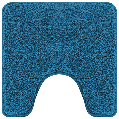 Anti-slip Bath Mat Set 3 pcs Blue 50 x 50 cm PP