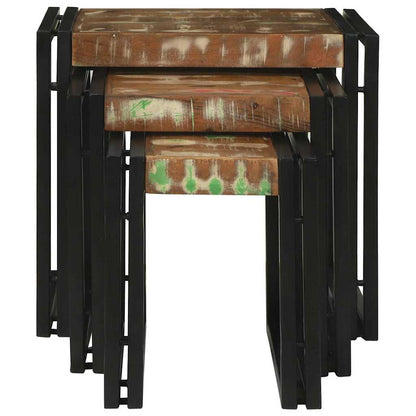 Nesting Tables Brown and black Solid Reclaim wood