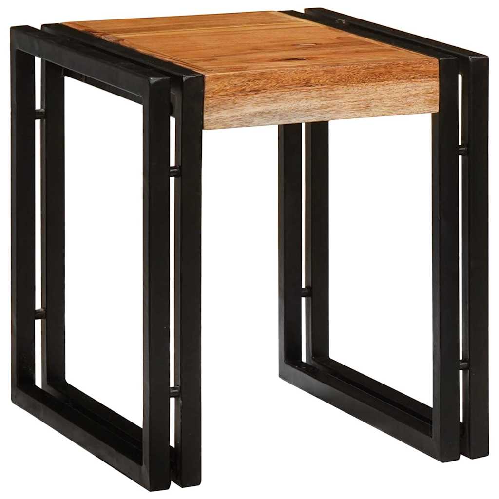 End Tables Brown and black Solid Acacia wood