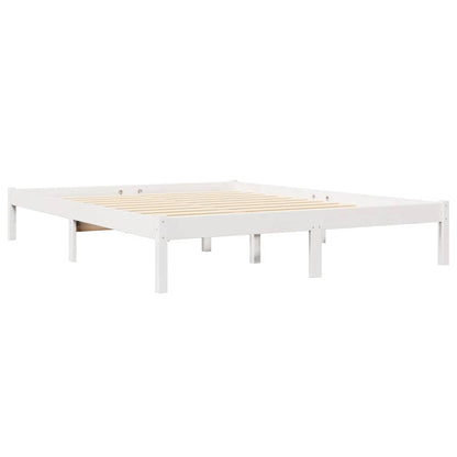 Bookcase Bed without Mattress White 150x200 cm Solid Wood Pine