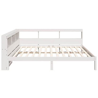 Bookcase Bed without Mattress White 150x200 cm Solid Wood Pine