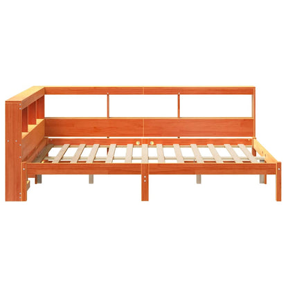 Bookcase Bed without Mattress Wax Brown 120x200 cm Solid Wood Pine