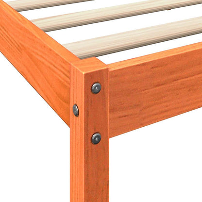 Bookcase Bed without Mattress Wax Brown 120x200 cm Solid Wood Pine