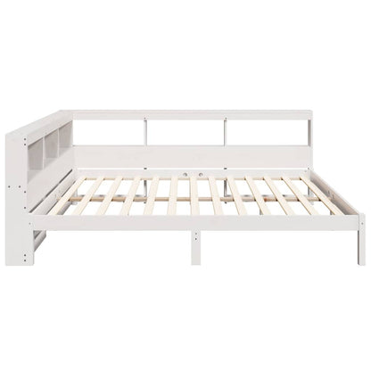 Bookcase Bed without Mattress White 135x190 cm Solid Wood Pine