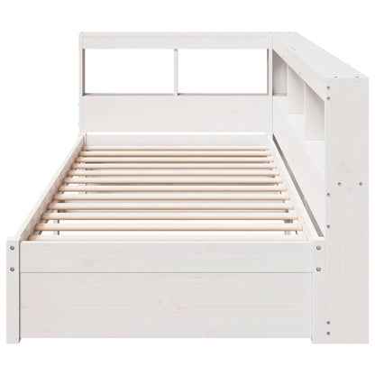 Bookcase Bed without Mattress White 75x190 cm Solid Wood Pine