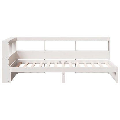 Bookcase Bed without Mattress White 75x190 cm Solid Wood Pine