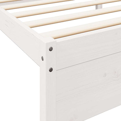 Bookcase Bed without Mattress White 75x190 cm Solid Wood Pine