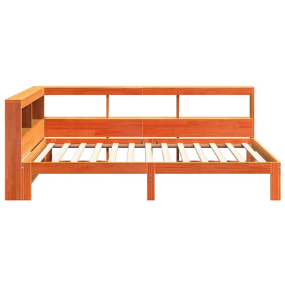 Bookcase Bed without Mattress Wax Brown 90x200 cm Solid Wood Pine