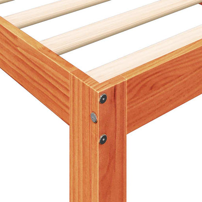 Bookcase Bed without Mattress Wax Brown 135x190 cm Solid Wood Pine