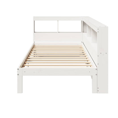 Bookcase Bed without Mattress White 75x190 cm Small Single Solid Wood Pine