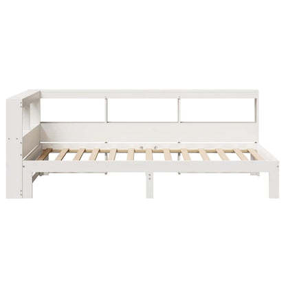 Bookcase Bed without Mattress White 75x190 cm Small Single Solid Wood Pine