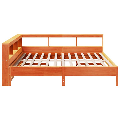Bookcase Bed without Mattress Wax Brown 180x200 cm Solid Wood Pine