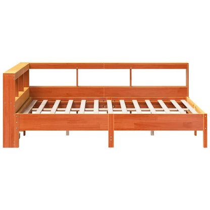 Bookcase Bed without Mattress Wax Brown 120x200 cm Solid Wood Pine